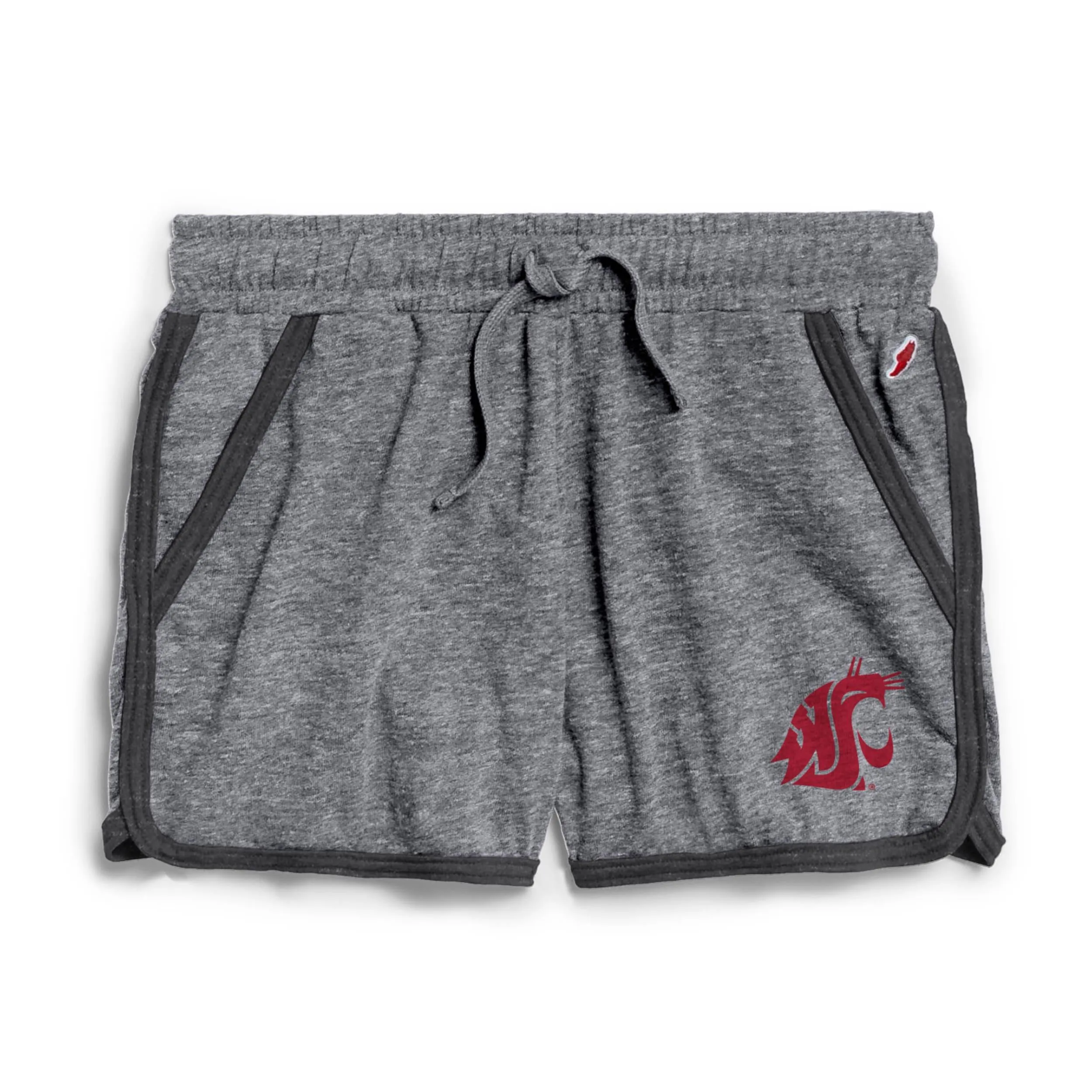 Ladies Grey Varsity Intramural Jogger Shorts with dark grey detailing