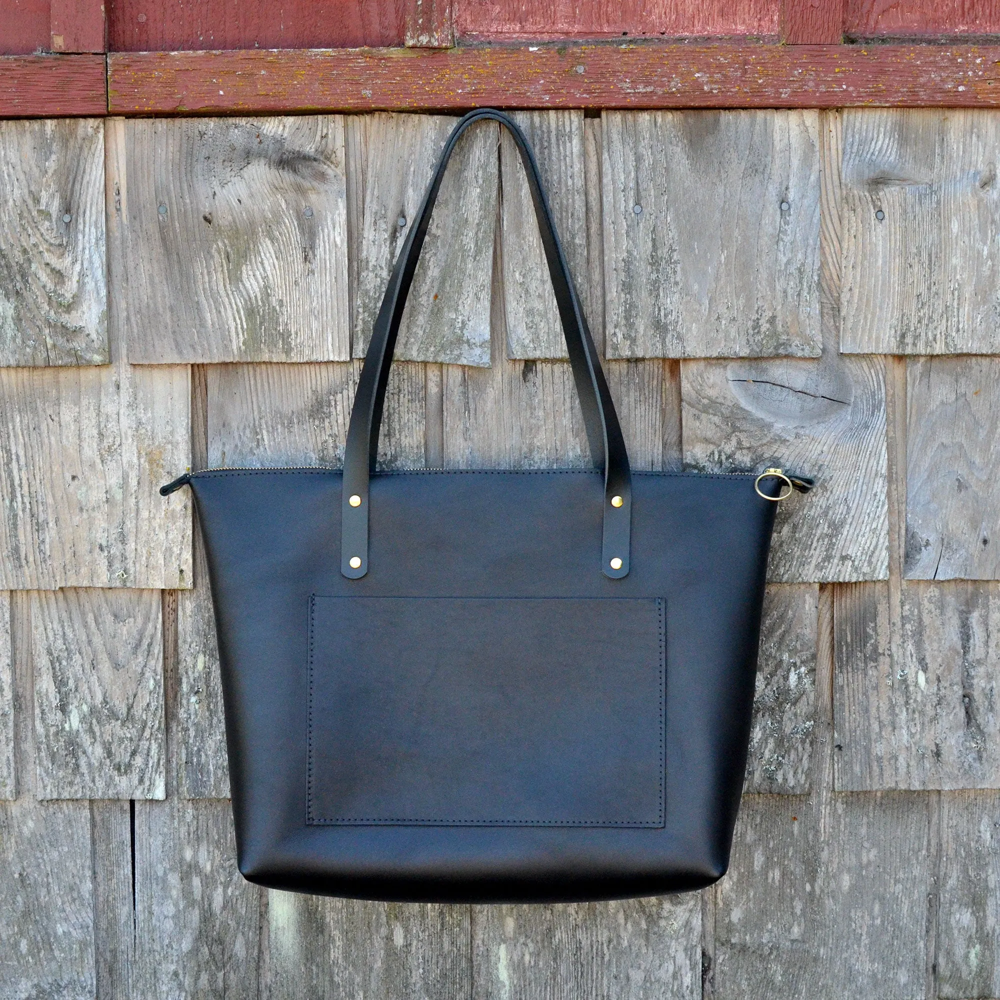 Large Classic Tote - Black Leather