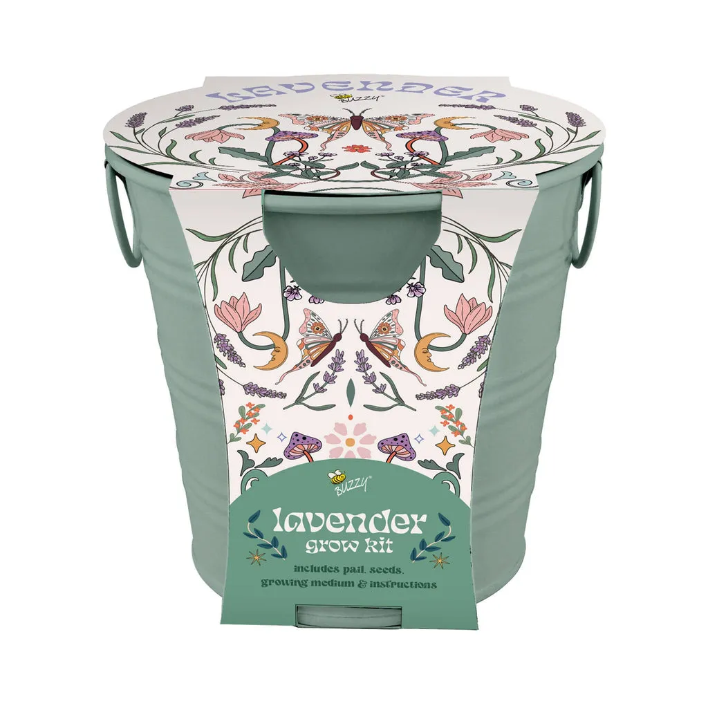 Lavender Grow Kit in Mini Painted Flower Pail