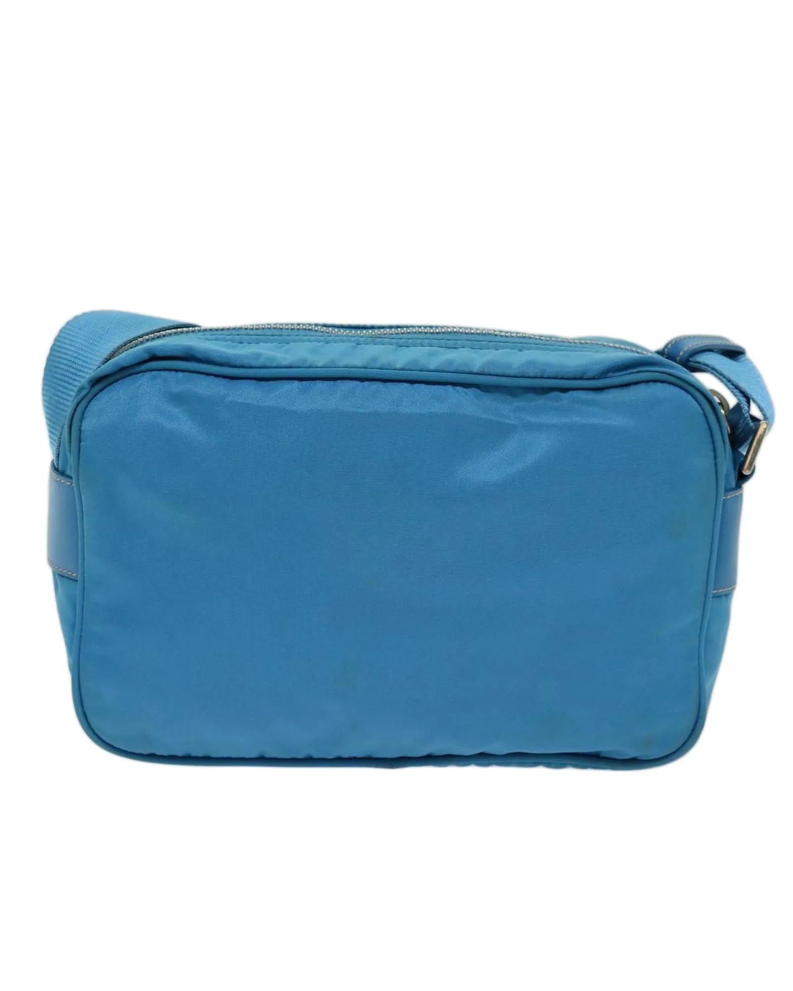 Light Blue Nylon Shoulder Bag with Adjustable Strap - Authentic Prada