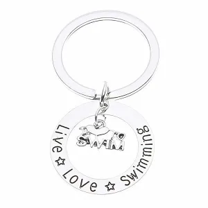 Live Love Swimming Keychain