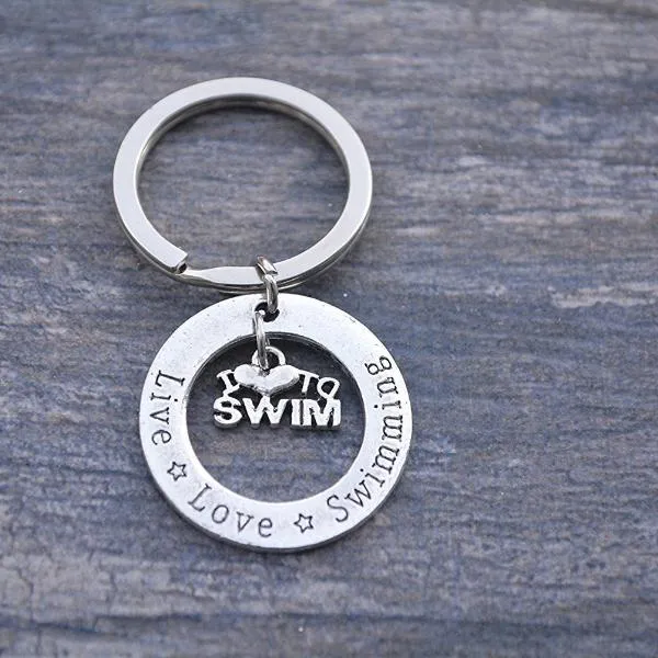 Live Love Swimming Keychain