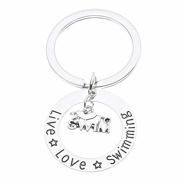 Live Love Swimming Keychain