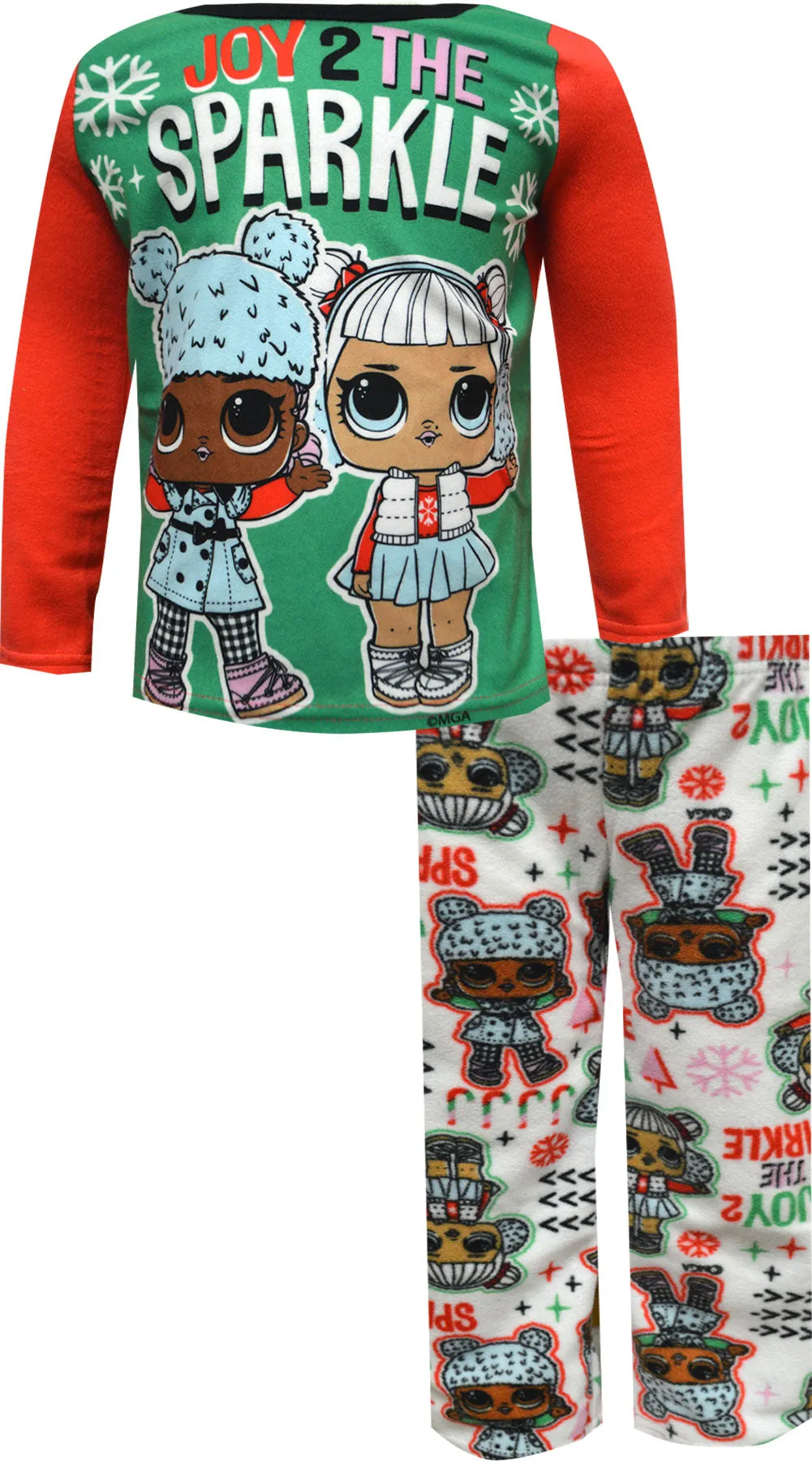 LOL Surprise Joy to the Sparkle Christmas Fleece Pajama