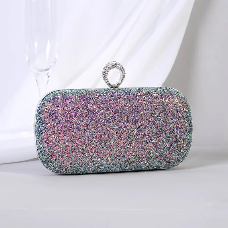 Luxy Moon Colorful Sequin Women's Clutch Bag Party Chain Shoulder Purse