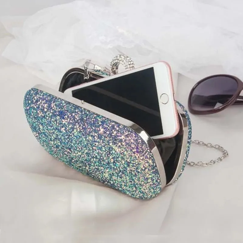 Luxy Moon Colorful Sequin Women's Clutch Bag Party Chain Shoulder Purse