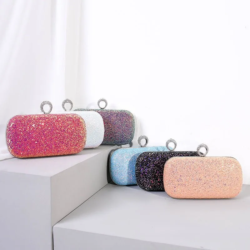 Luxy Moon Colorful Sequin Women's Clutch Bag Party Chain Shoulder Purse