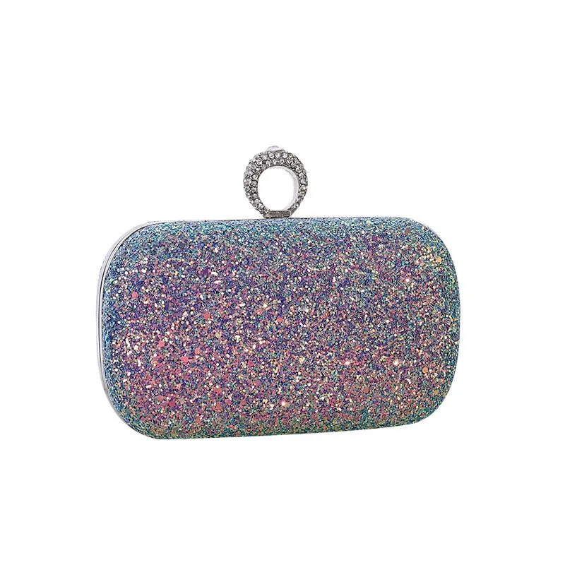 Luxy Moon Colorful Sequin Women's Clutch Bag Party Chain Shoulder Purse