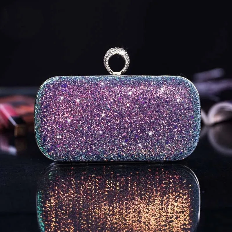 Luxy Moon Colorful Sequin Women's Clutch Bag Party Chain Shoulder Purse