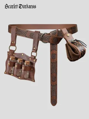 Medieval Fantasy Alchemy Faux Leather Waist Bag Set