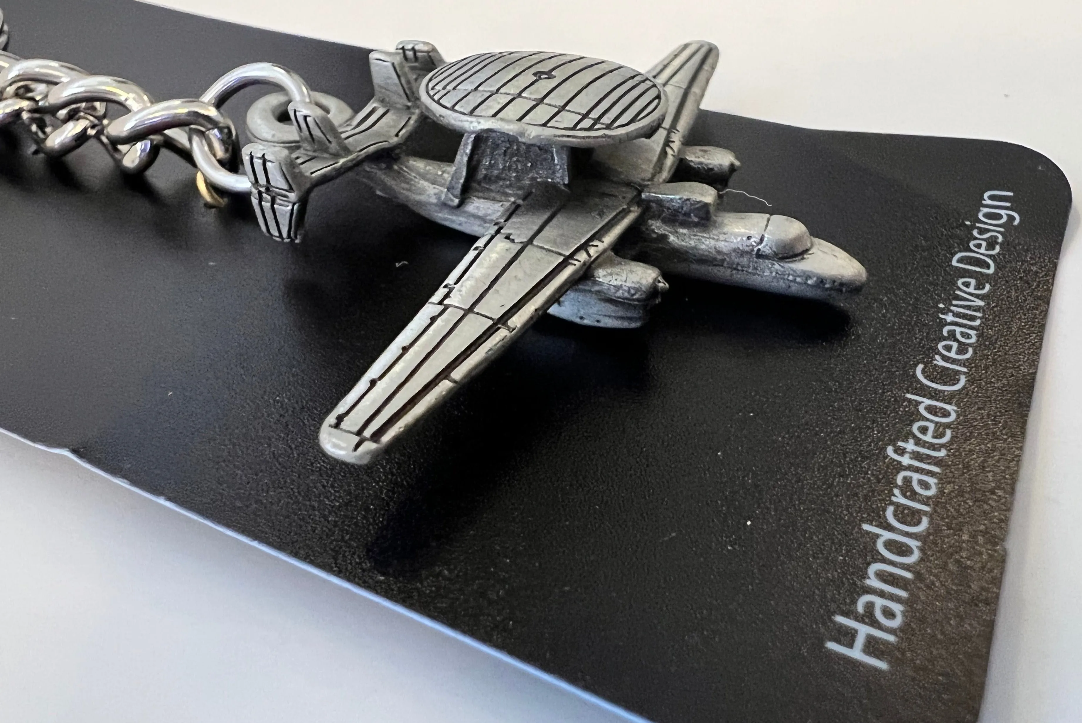 Northrop Grumman E-2C Hawkeye Pewter Airplane Keychain