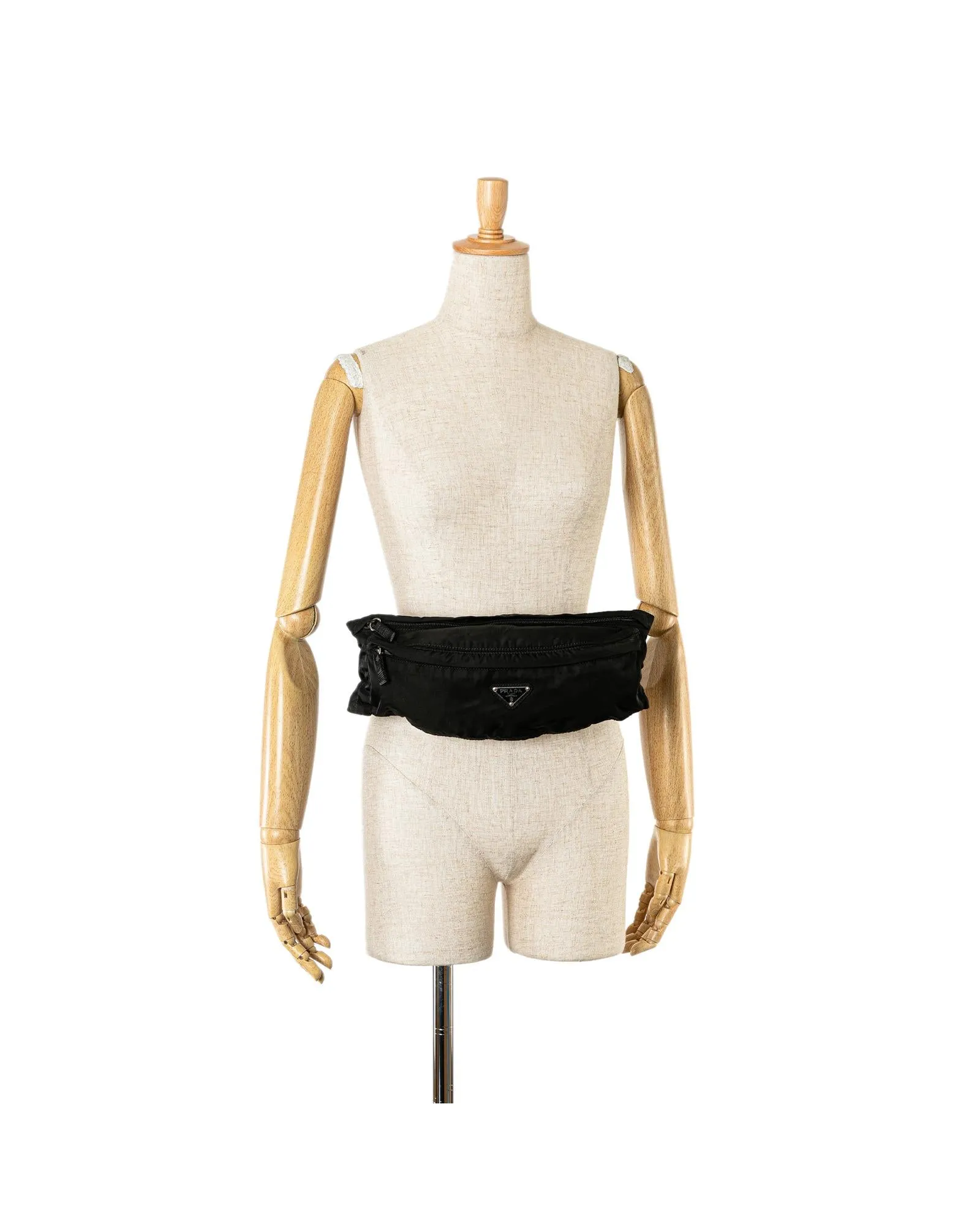 Nylon Belt Bag with Adjustable Waist Strap and Front Zip Pocket