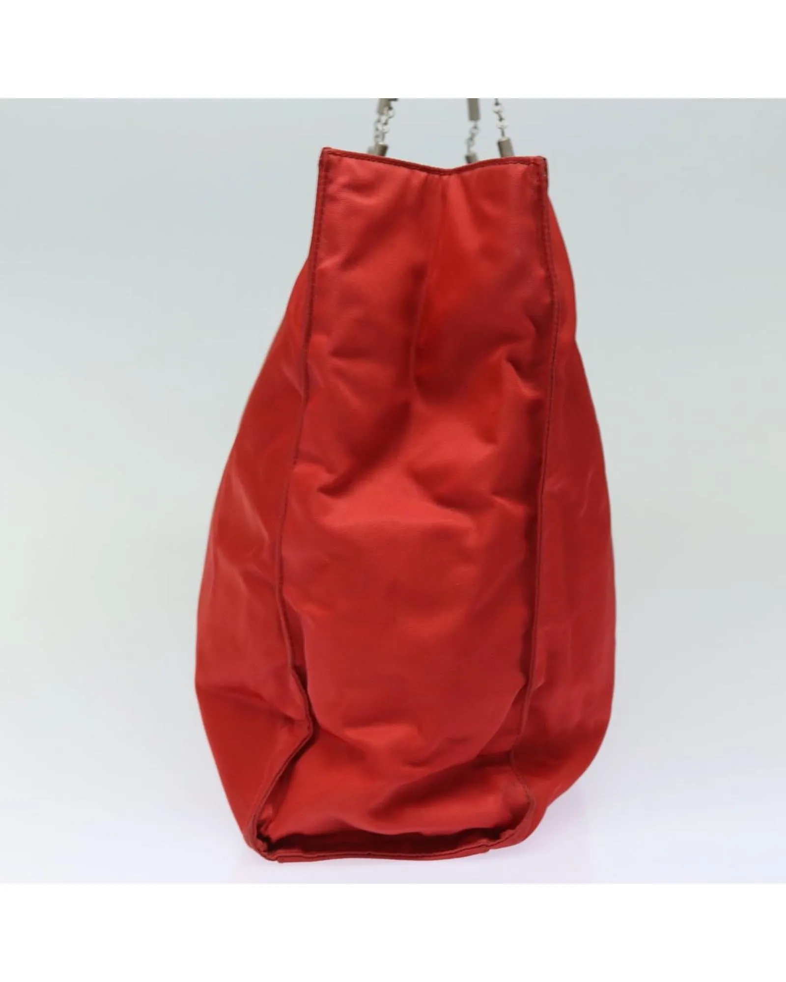 Nylon Hand Bag with Handle Drop and Metal Fittings Details