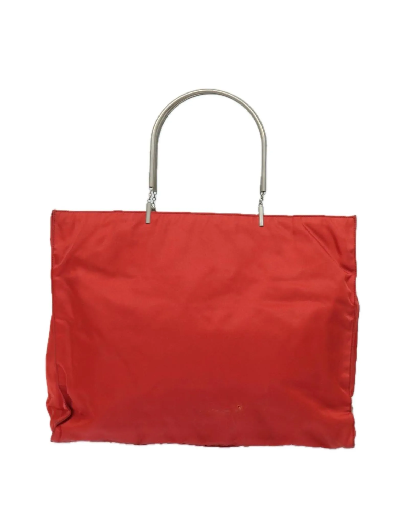 Nylon Hand Bag with Handle Drop and Metal Fittings Details