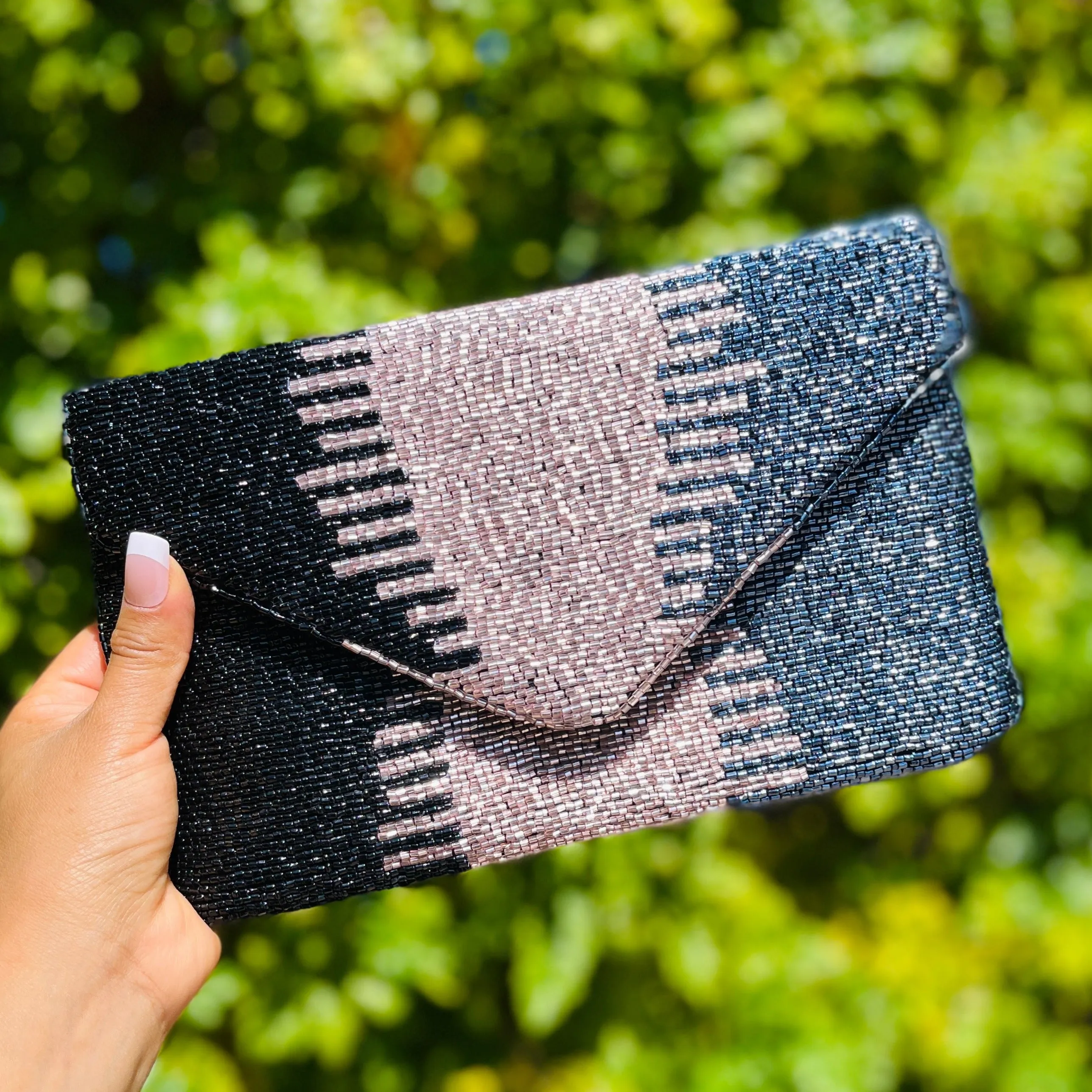 Ombre Beaded Clutch Purse