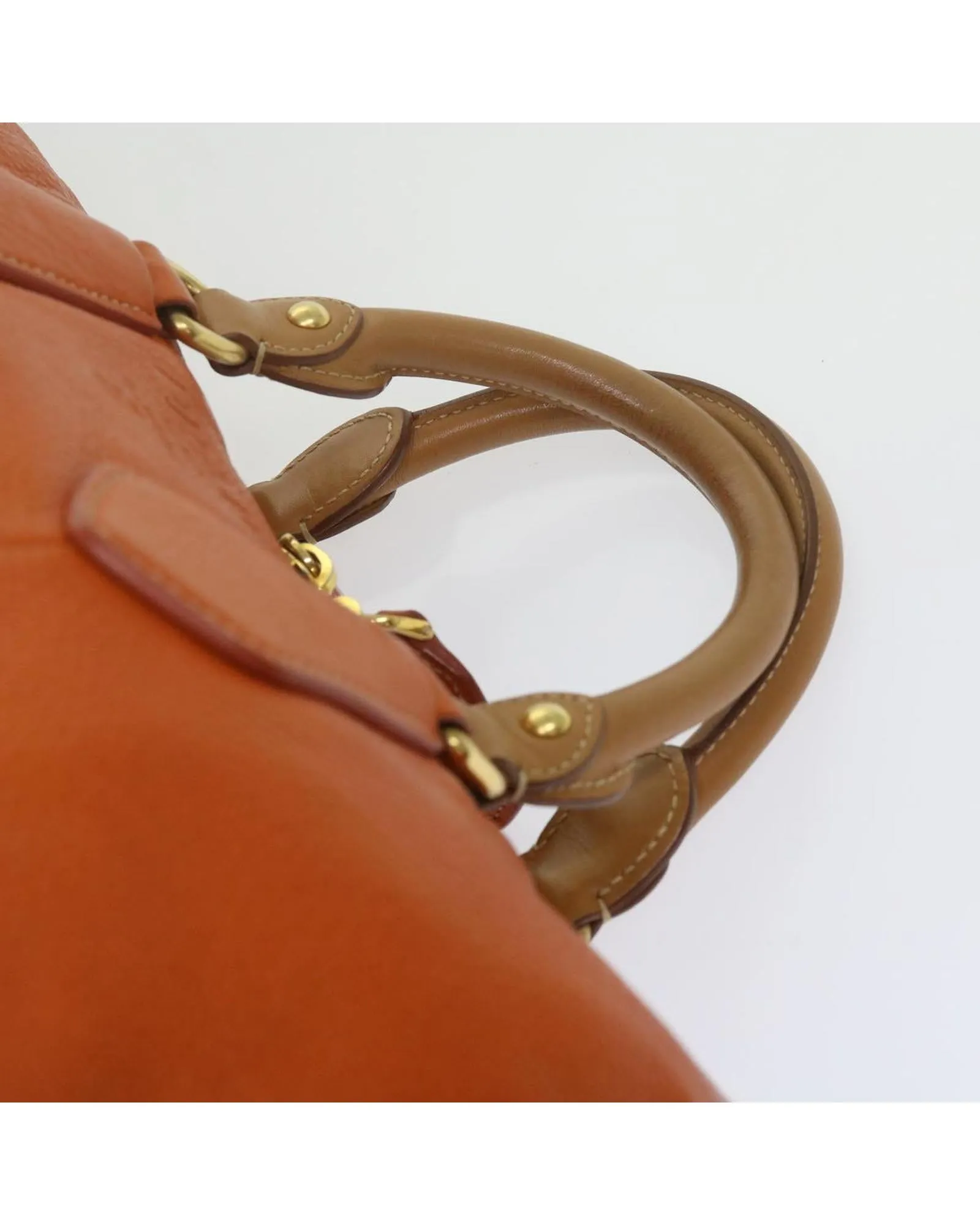 Orange Leather Prada Hand Bag