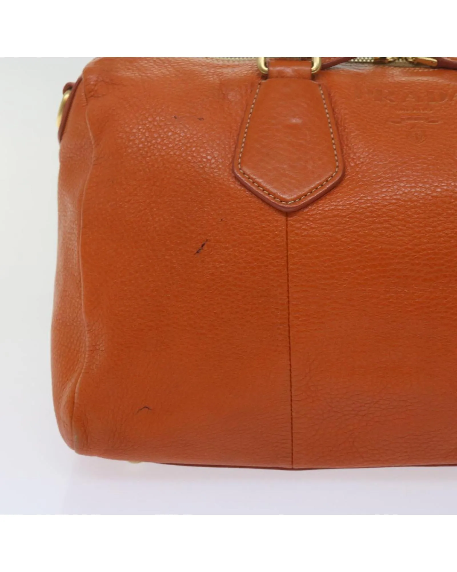 Orange Leather Prada Hand Bag