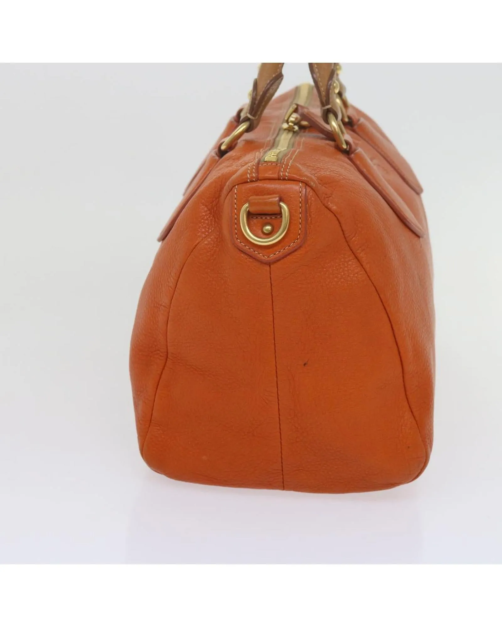 Orange Leather Prada Hand Bag