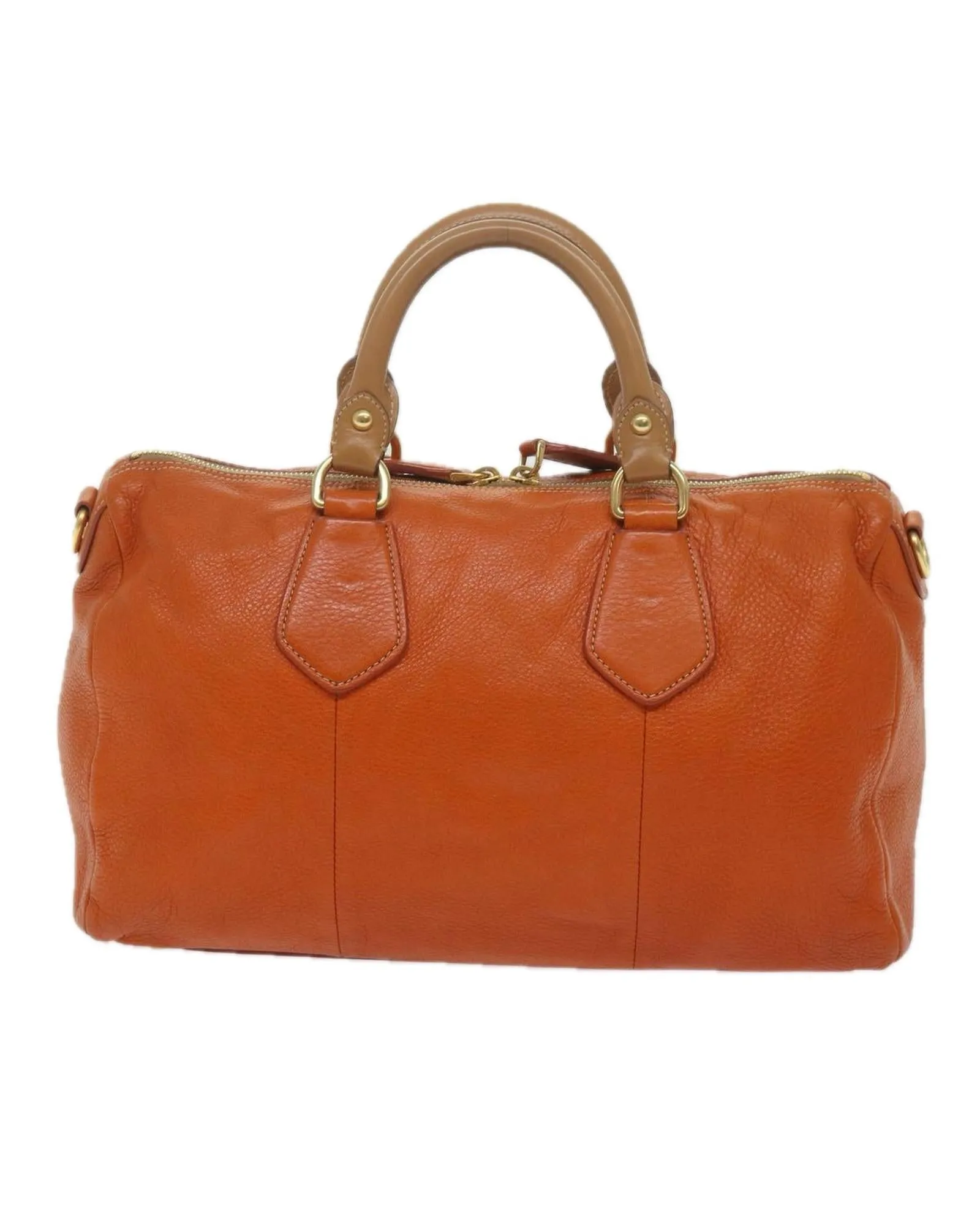 Orange Leather Prada Hand Bag