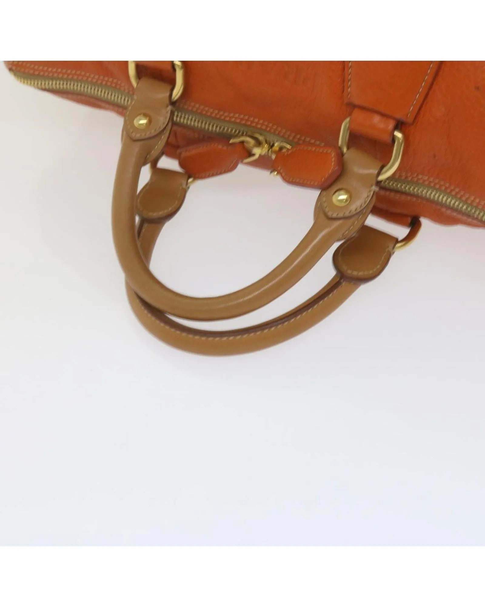 Orange Leather Prada Hand Bag