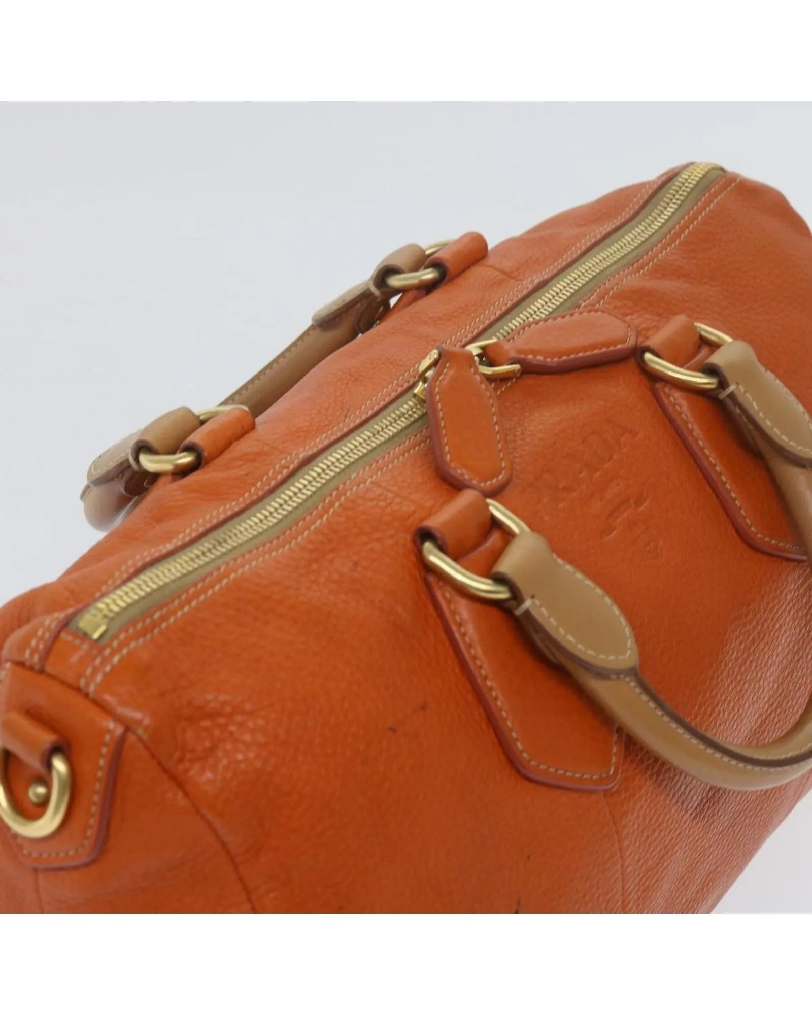 Orange Leather Prada Hand Bag