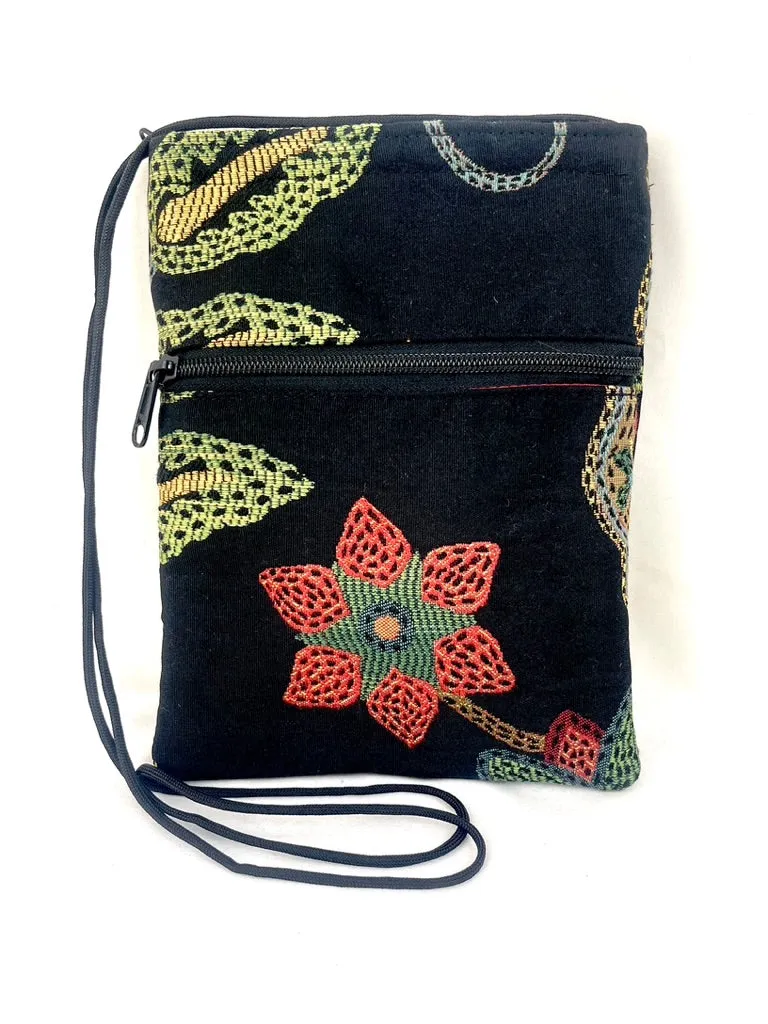 Patch Purse in Black Floral Brocade 1