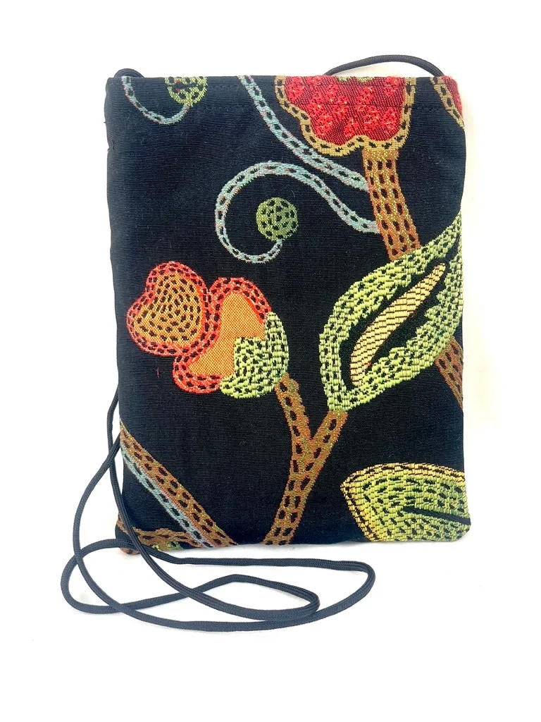 Patch Purse in Black Floral Brocade 1