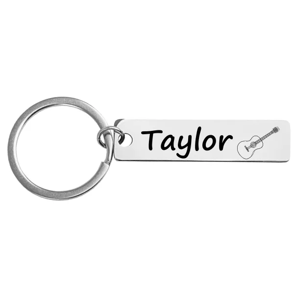 Personalized Guitar Keychain