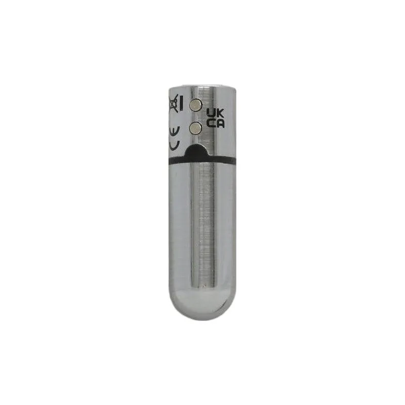 Power Bullet First Class 6cm Rechargeable w Crystal Silver