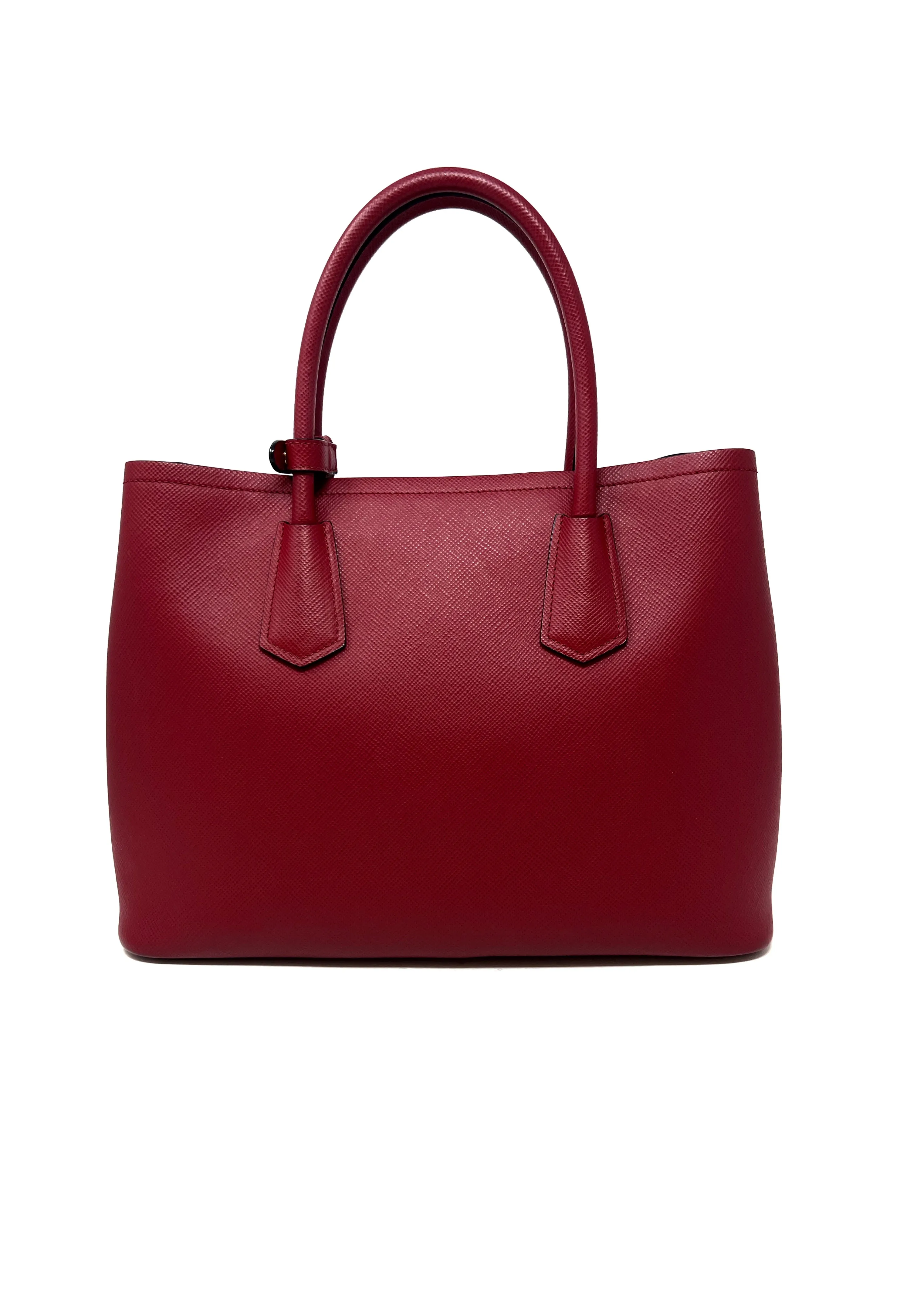 Prada Red Saffiano Leather Medium 'Double Tote' Bag