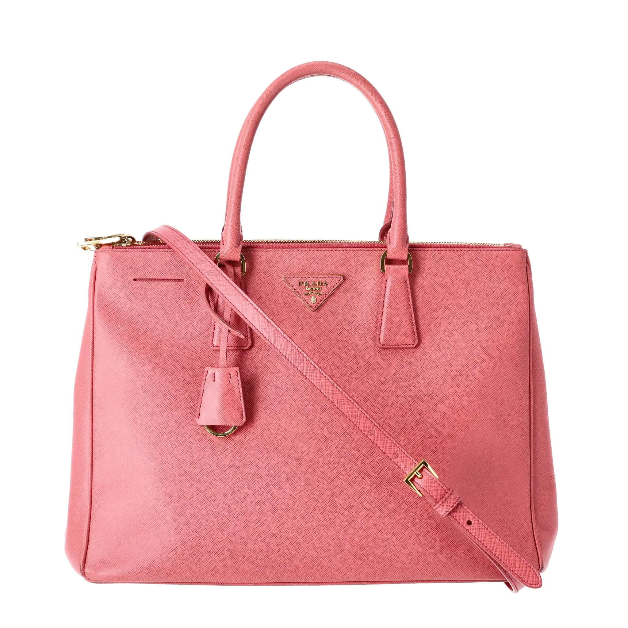 Prada Saffiano Leather Double Zip Galleria Tote Bag