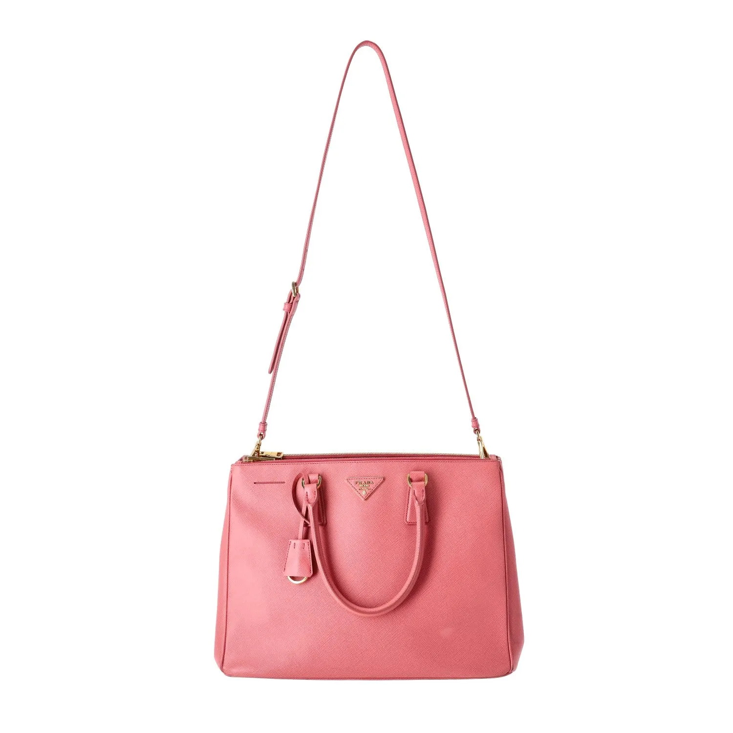 Prada Saffiano Leather Double Zip Galleria Tote Bag