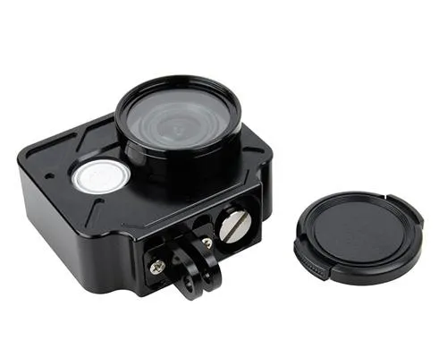 Protective Aluminum Case w/Lens Cap for Xiaomi Yi Action Camera -Black