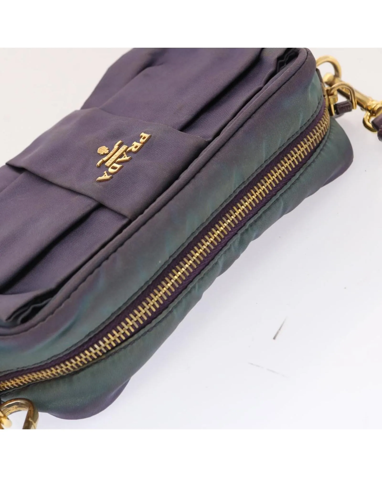 Purple Nylon Shoulder Bag with Dust Bag - Made in Italy