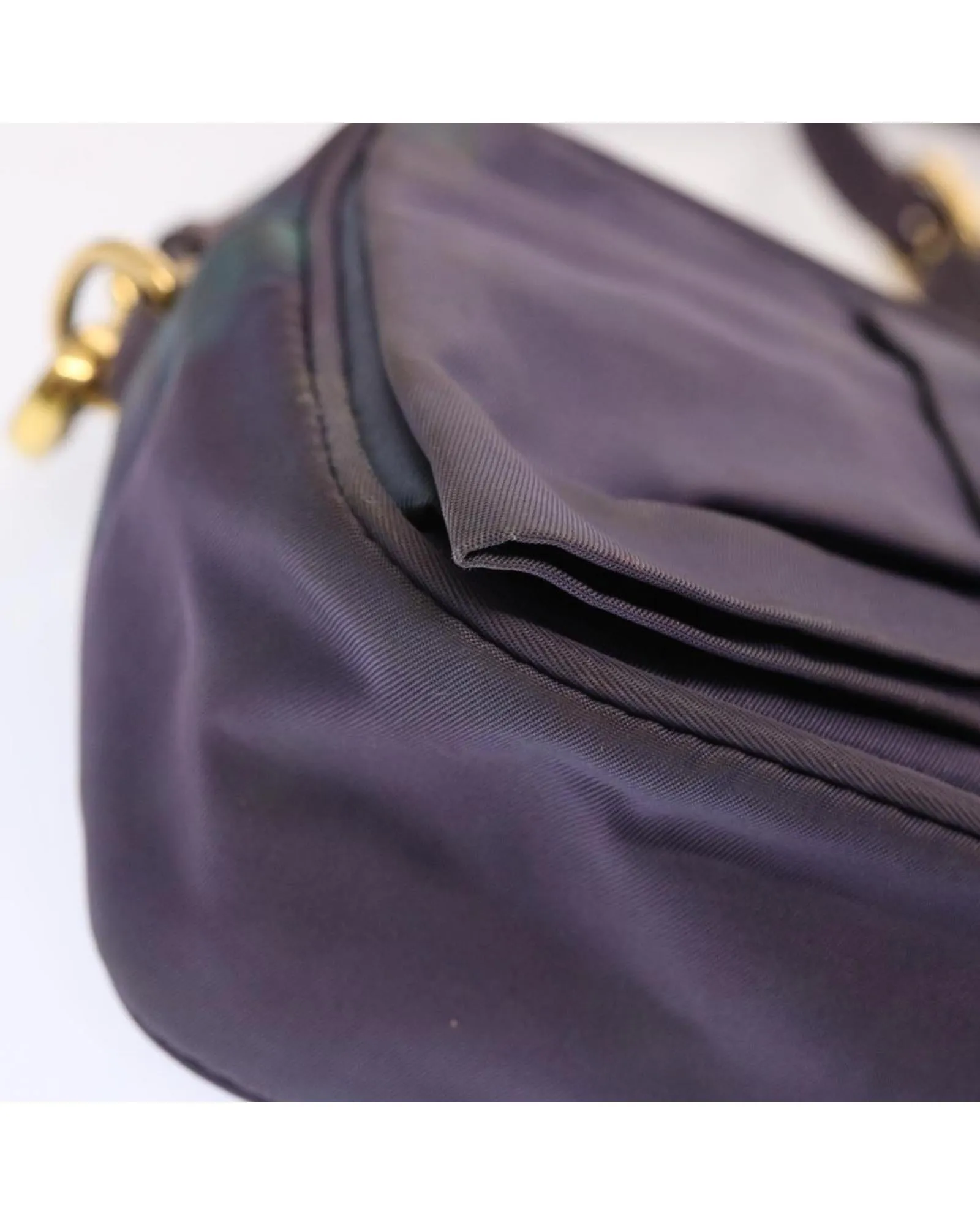 Purple Nylon Shoulder Bag with Dust Bag - Made in Italy