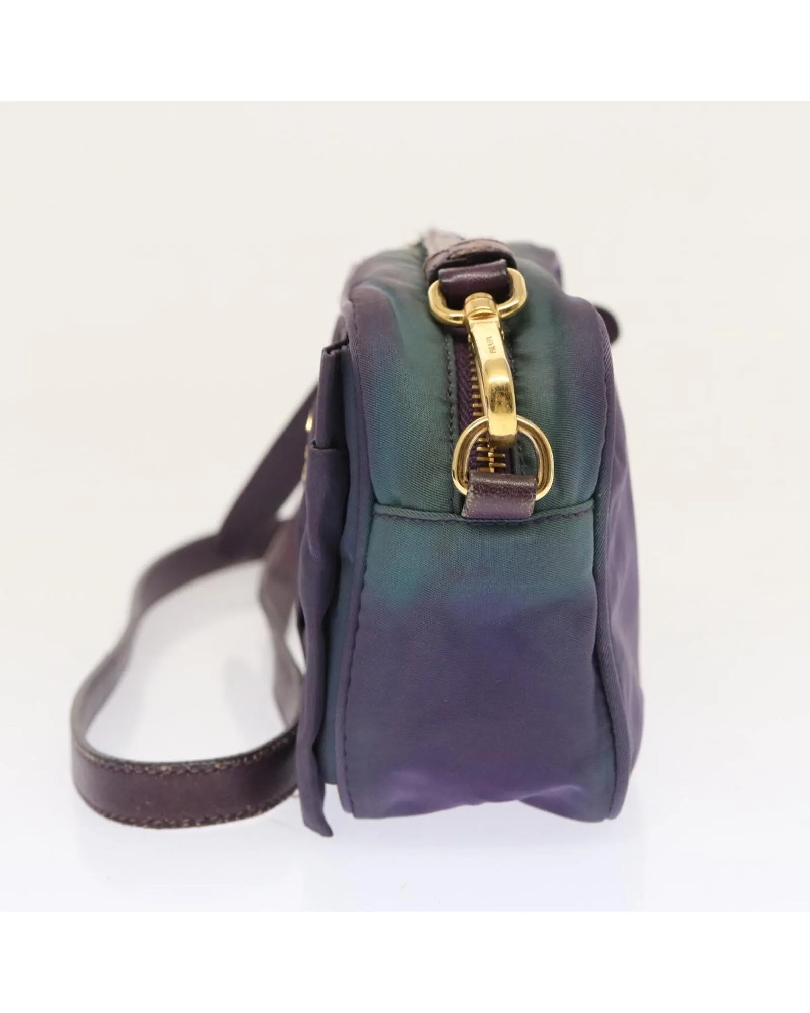 Purple Nylon Shoulder Bag with Dust Bag - Made in Italy