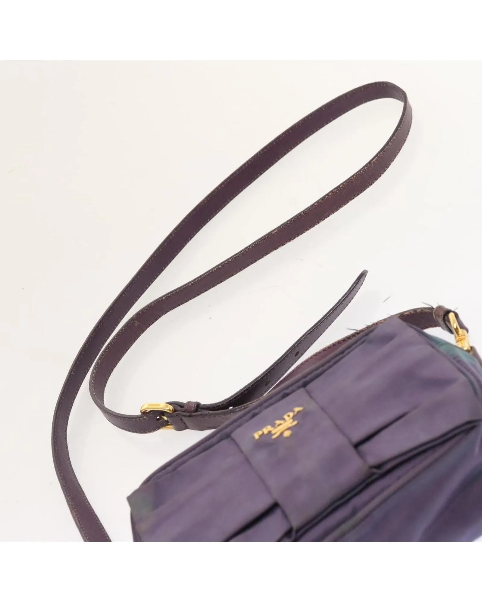 Purple Nylon Shoulder Bag with Dust Bag - Made in Italy