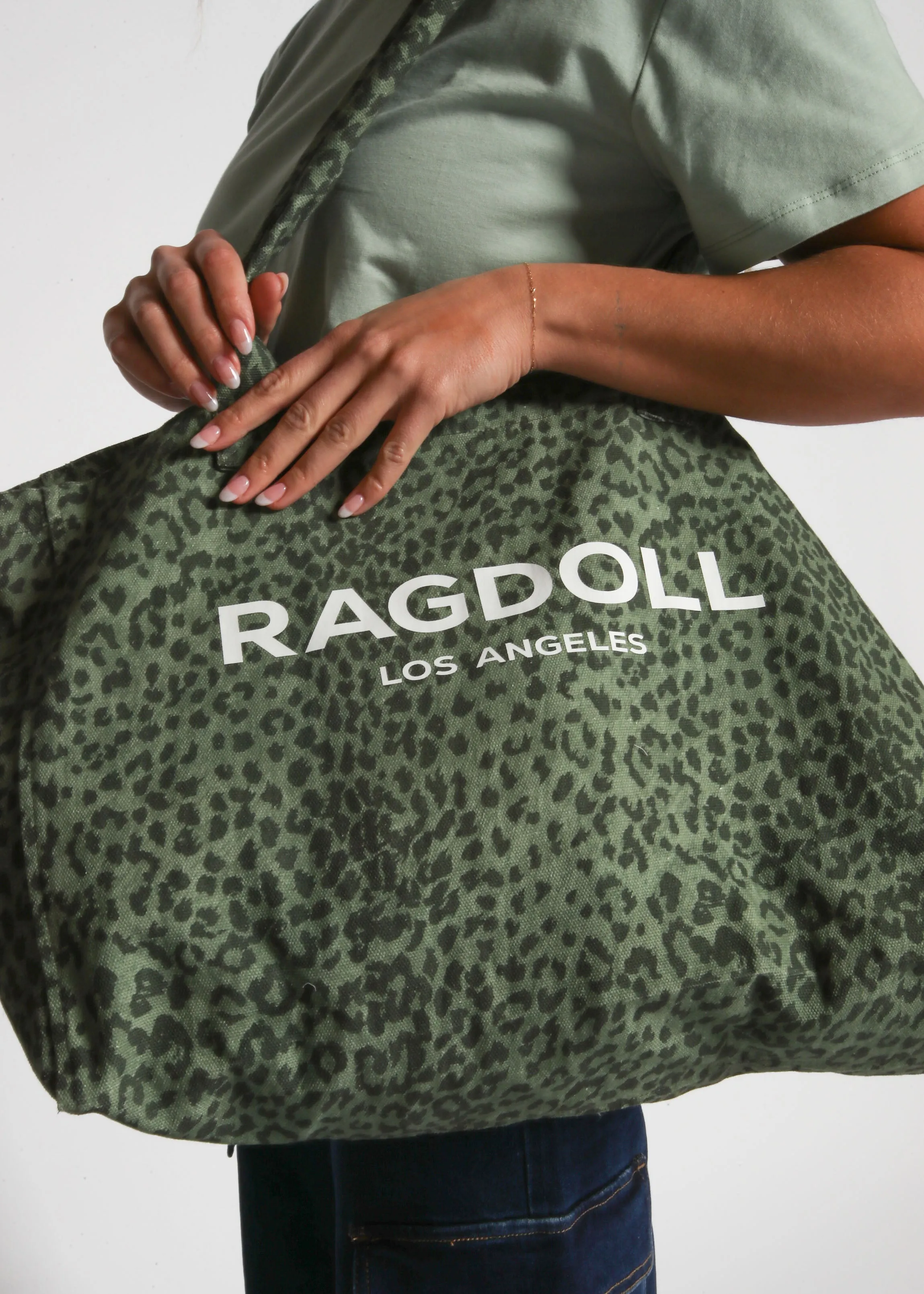 RAGDOLL HOLIDAY BAG - LEOPARD LIME