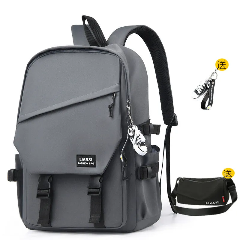 Schoolbag Male College Student Daily Travel Backpack Men's Backpack Female Korean Simple Versatile Travel Computer Bag Female