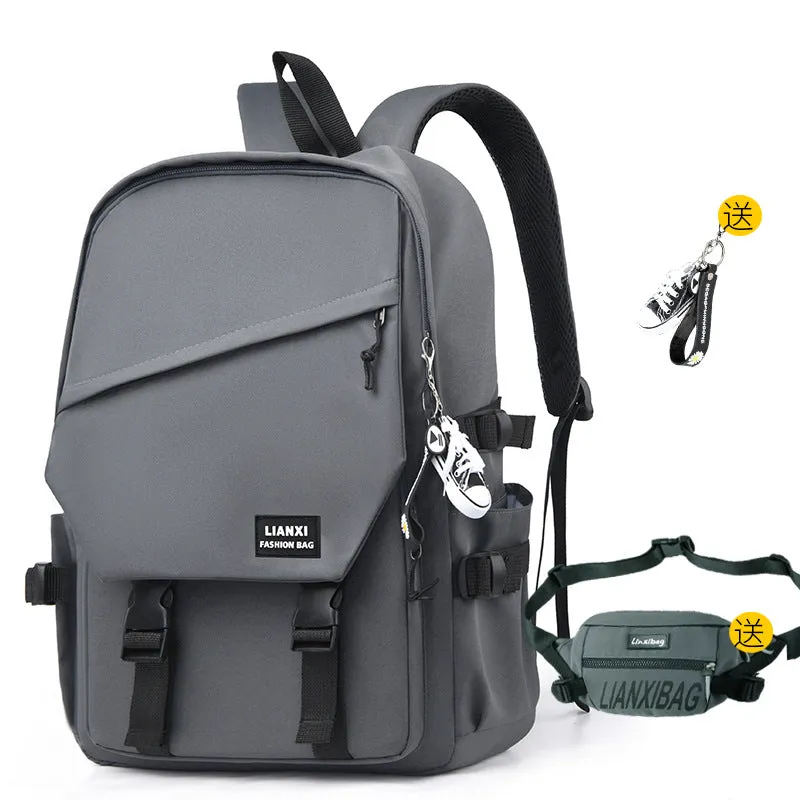 Schoolbag Male College Student Daily Travel Backpack Men's Backpack Female Korean Simple Versatile Travel Computer Bag Female