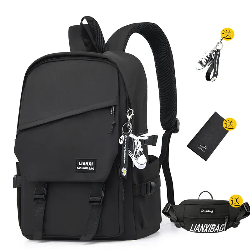 Schoolbag Male College Student Daily Travel Backpack Men's Backpack Female Korean Simple Versatile Travel Computer Bag Female