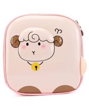 Sheep Design 3D Hard Case Backpack - Beige & Pink