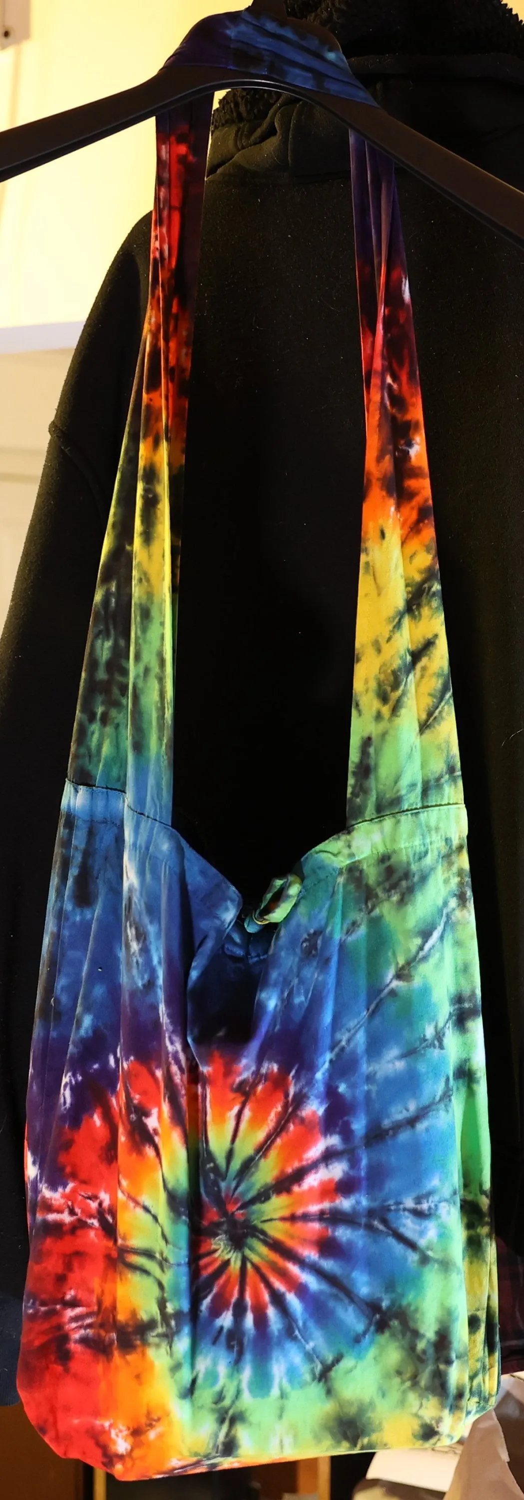 Spiral Tie Dye on a Dharma Trading Company Hobo Bag