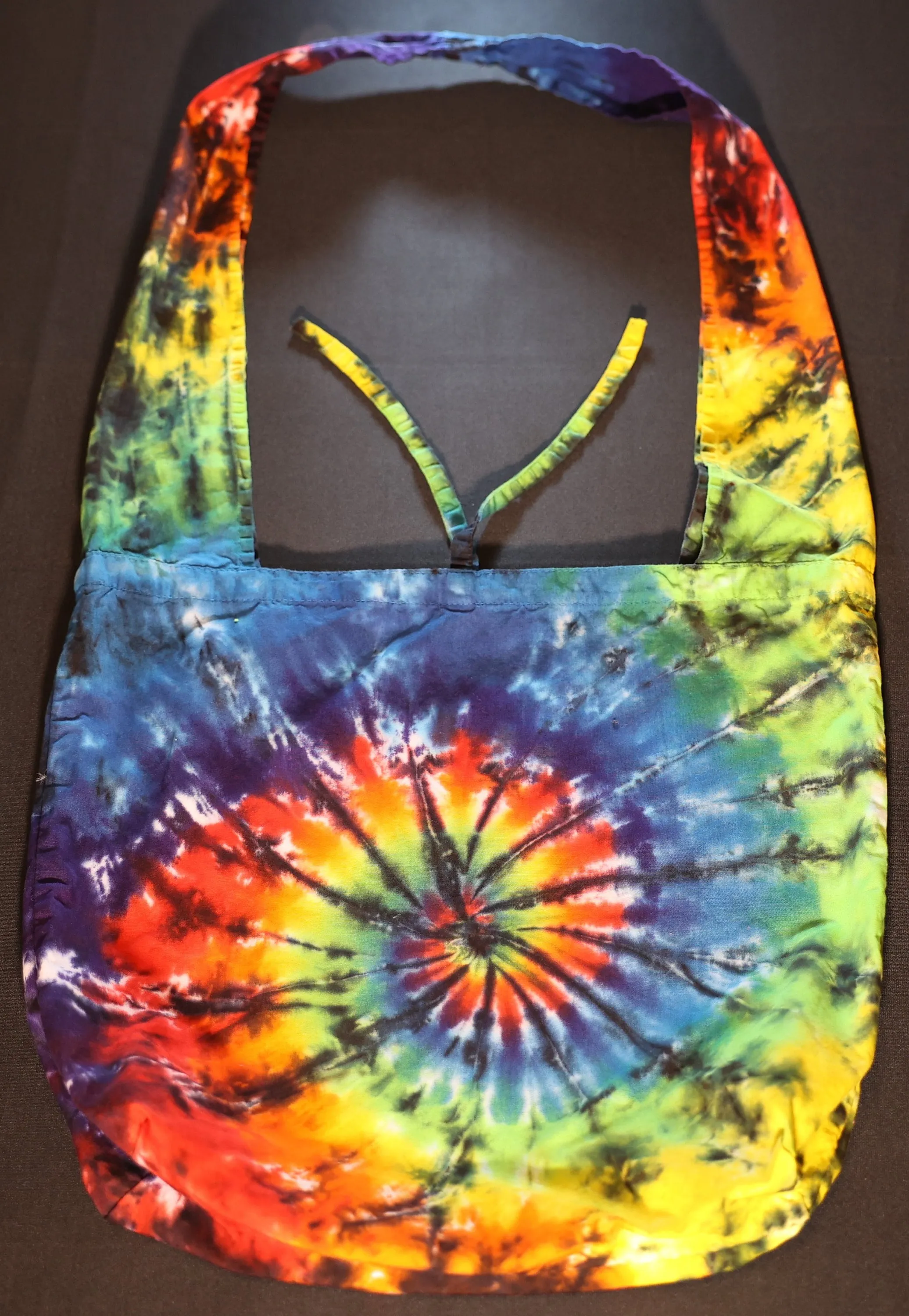 Spiral Tie Dye on a Dharma Trading Company Hobo Bag