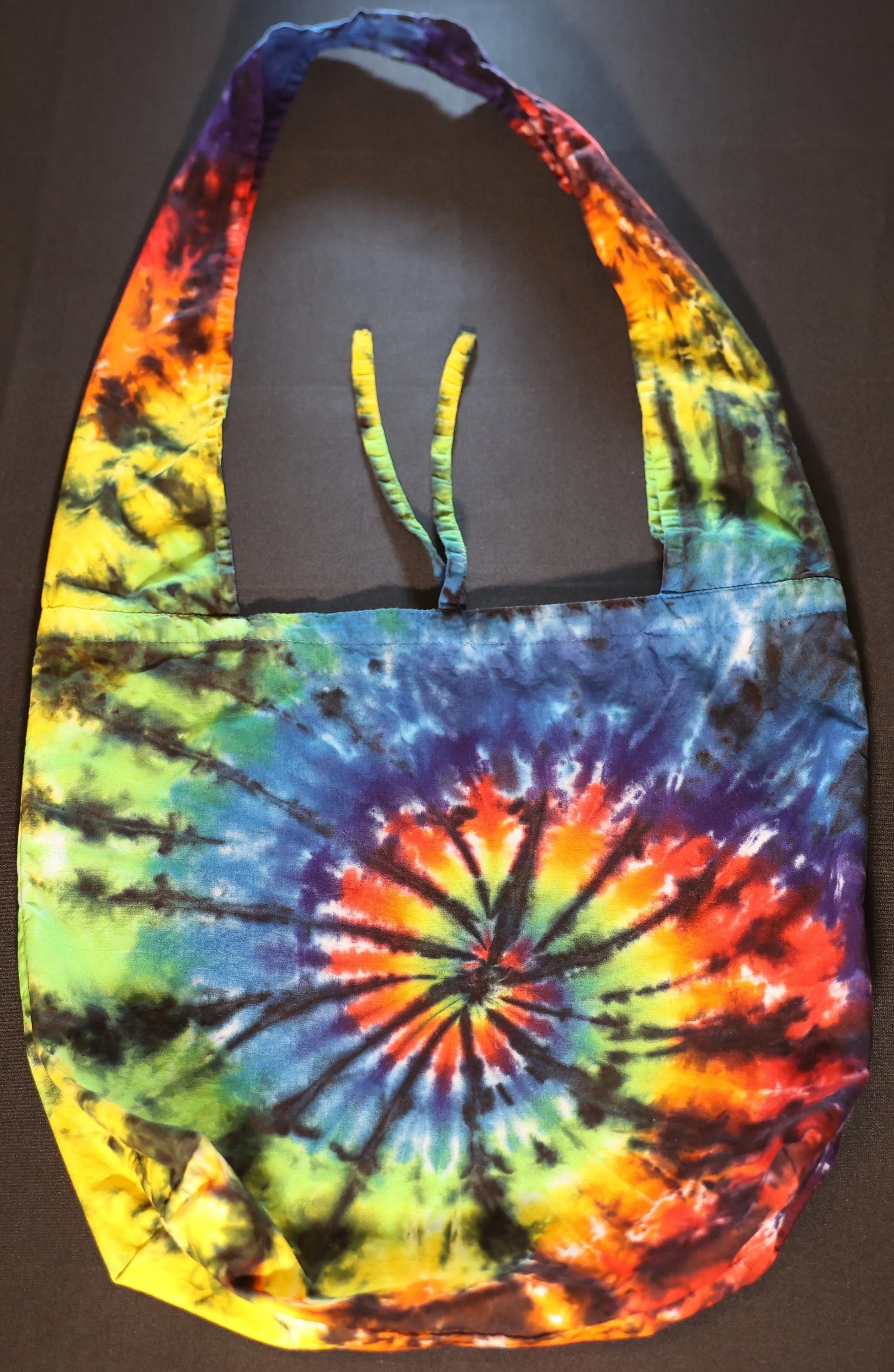 Spiral Tie Dye on a Dharma Trading Company Hobo Bag