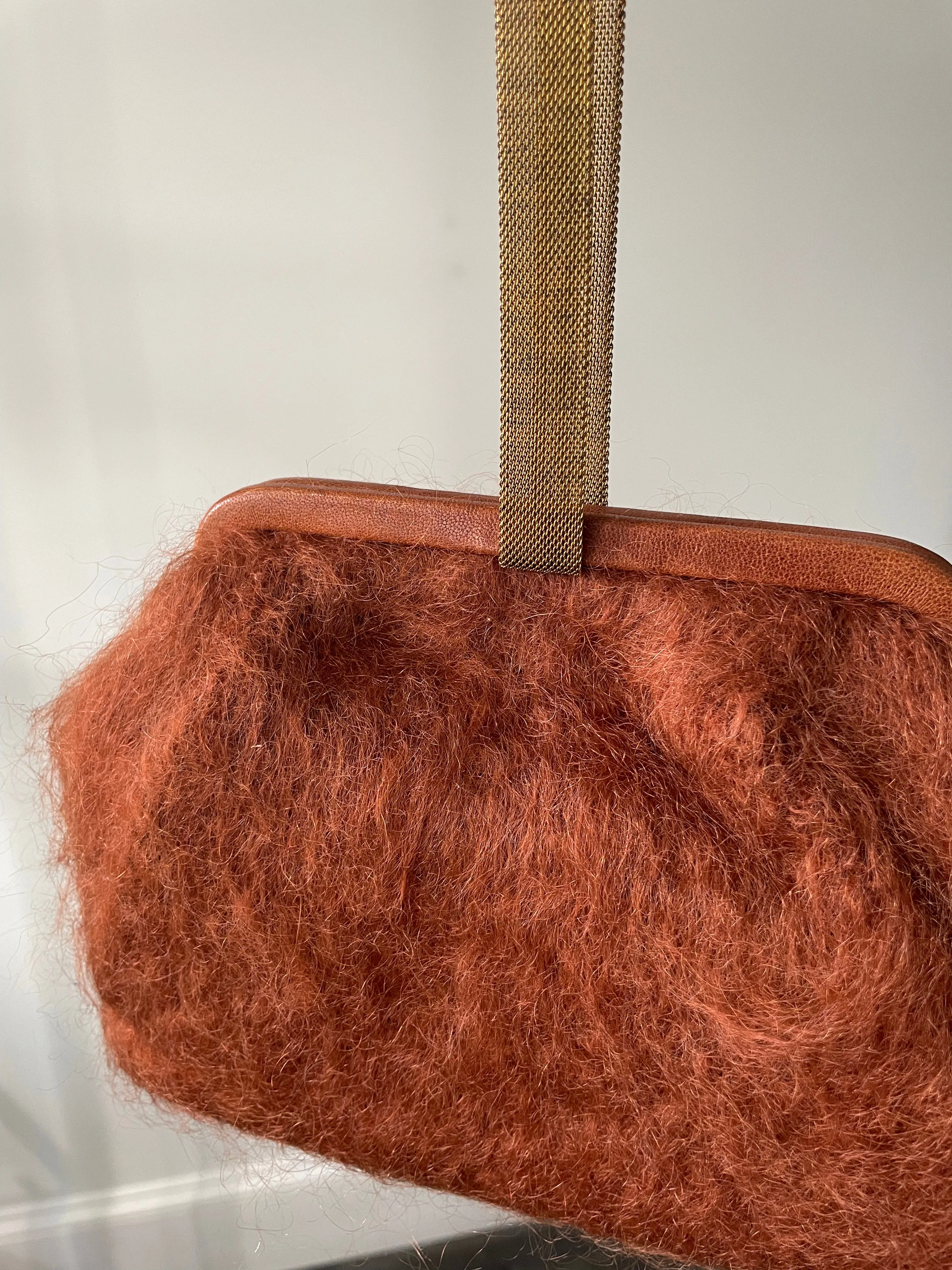 Susan Chestnut Mohair Clutch