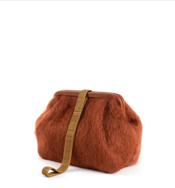 Susan Chestnut Mohair Clutch