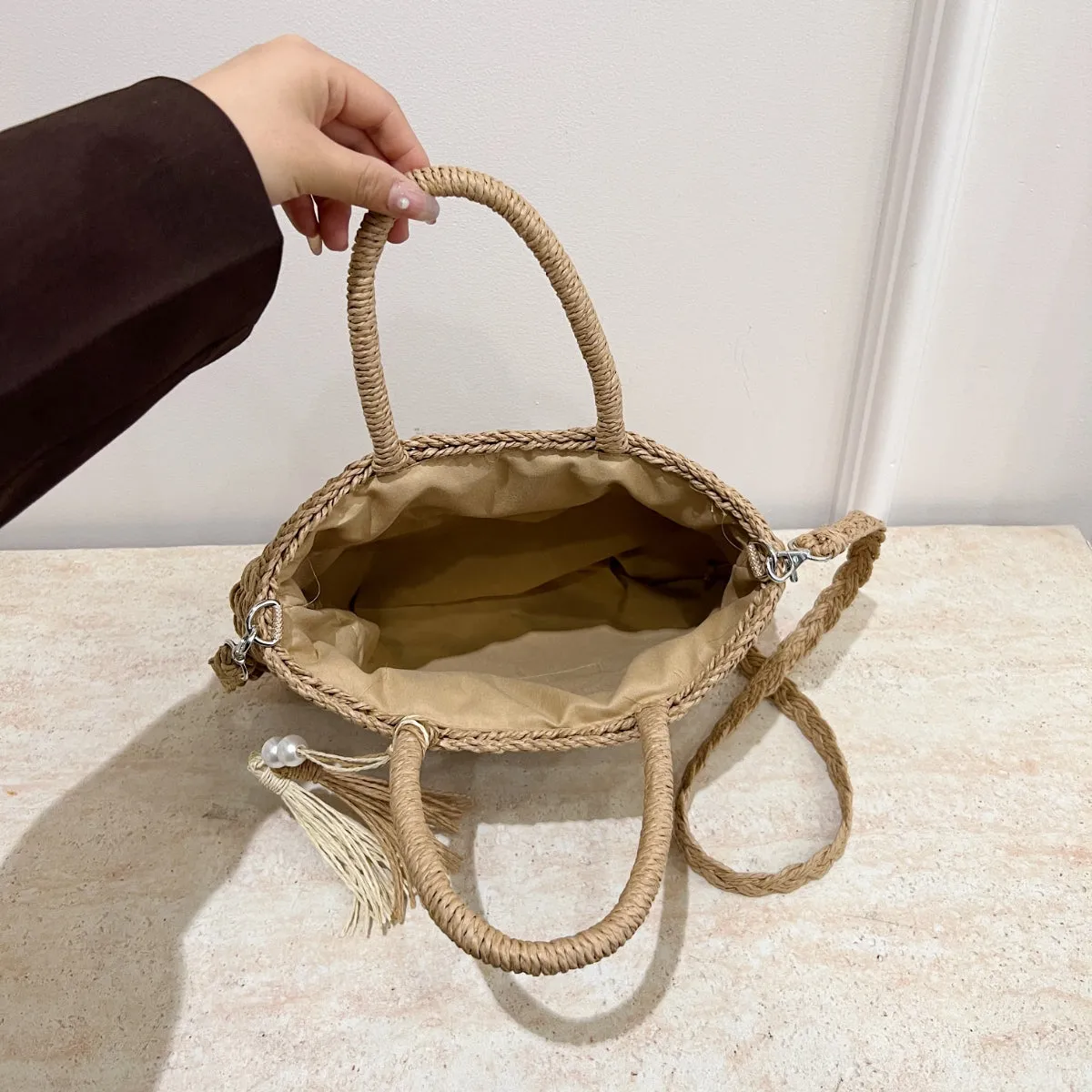 TEEK - Braided Strap Paper Weave Shoulder Bag