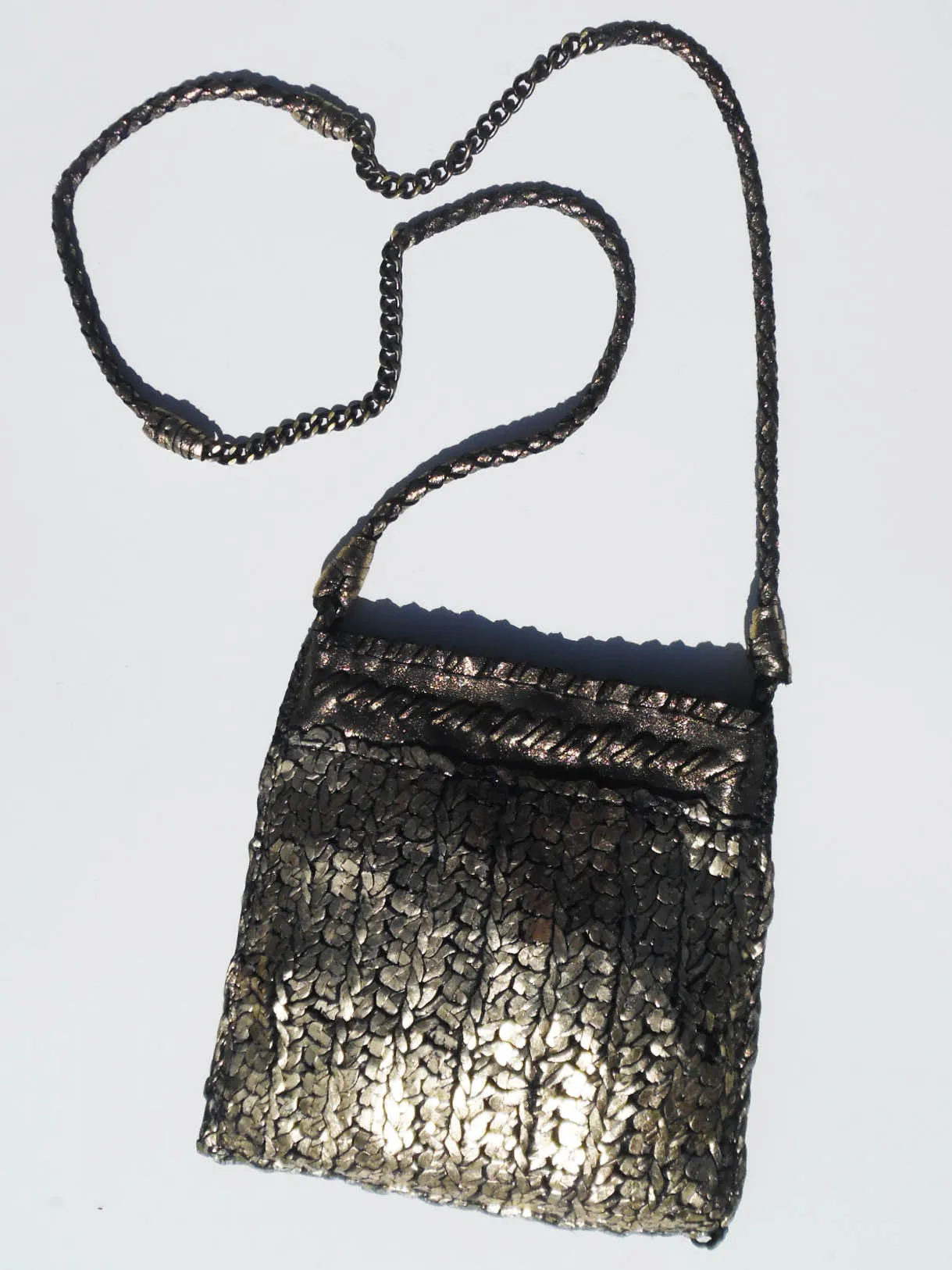 Tricot Woven Leather Square Evening Pouch