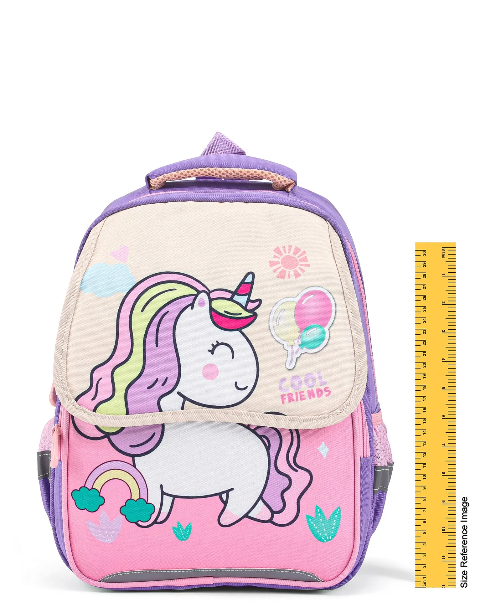 Unicorn& Balloons Print Backpack - Purple